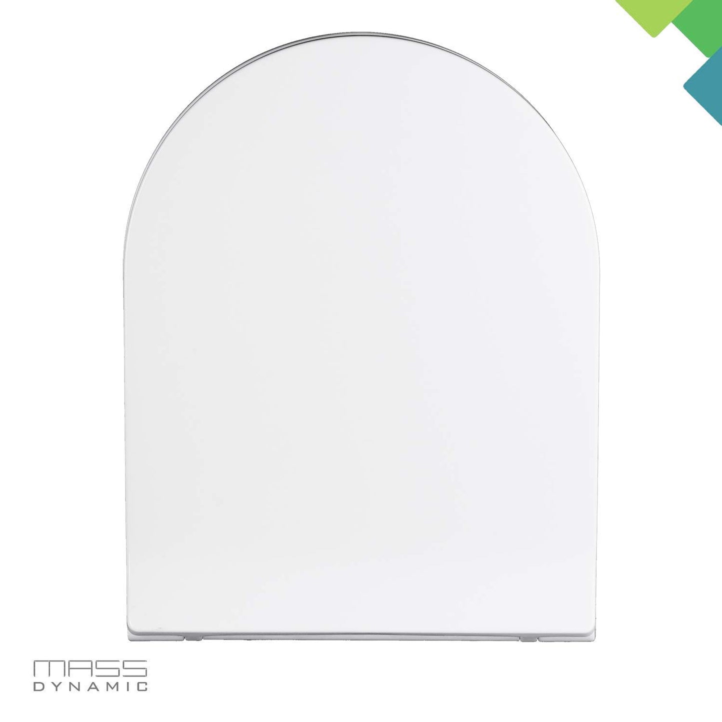 D-Shape (White) Toilet Seat with Soft Close & Quick Release Hinges, PP Material, Easy Installation by Mass Dynamic