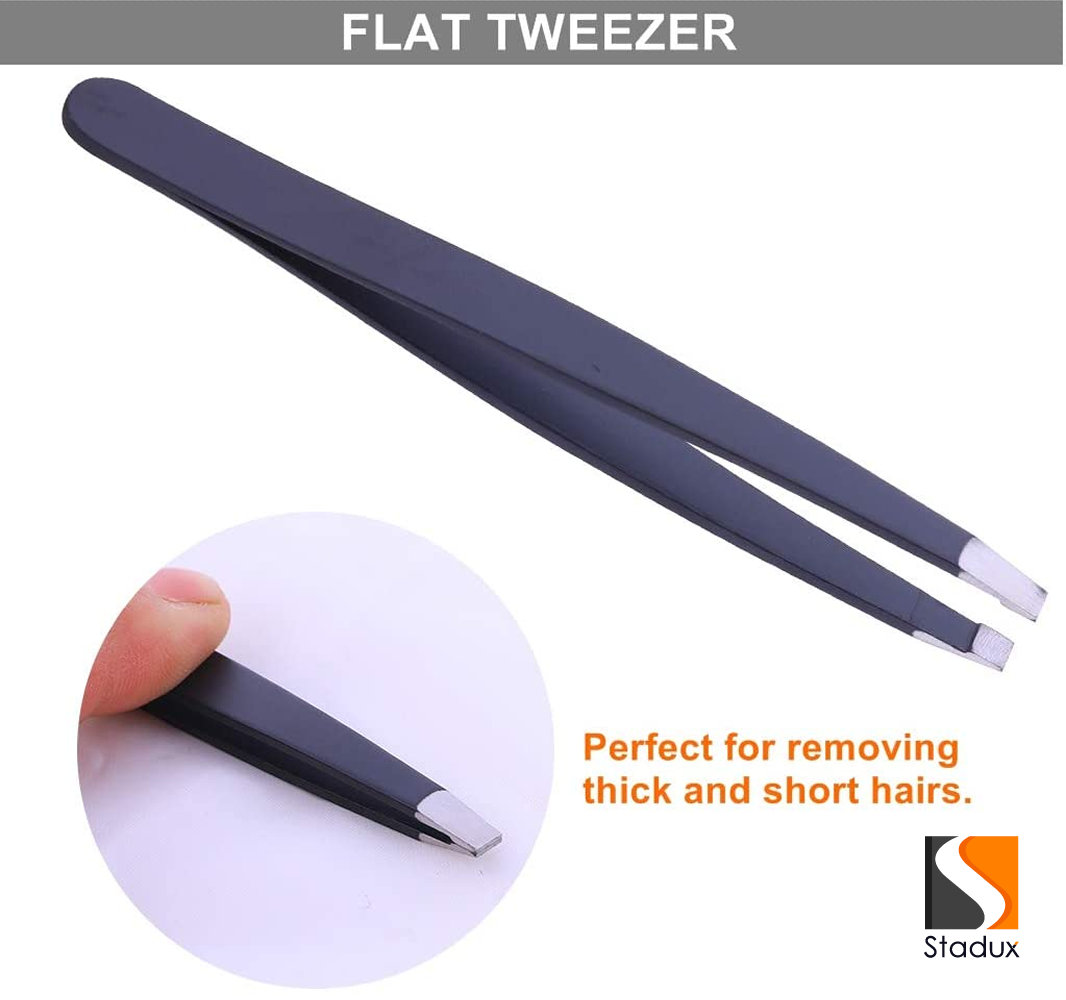 Eyebrow Tweezers, 3 Piece Stainless Steel Precision Tweezers Set