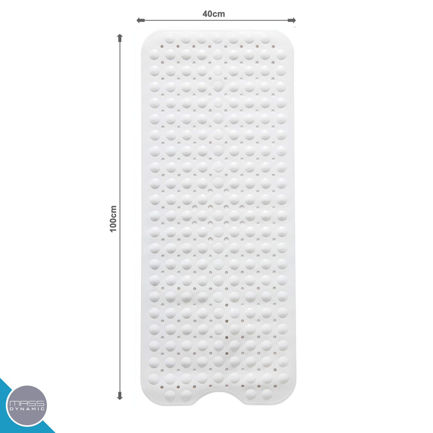 Non Slip Bath Mats Shower Mats with Anti Slip Suction Cups (Opaque White)