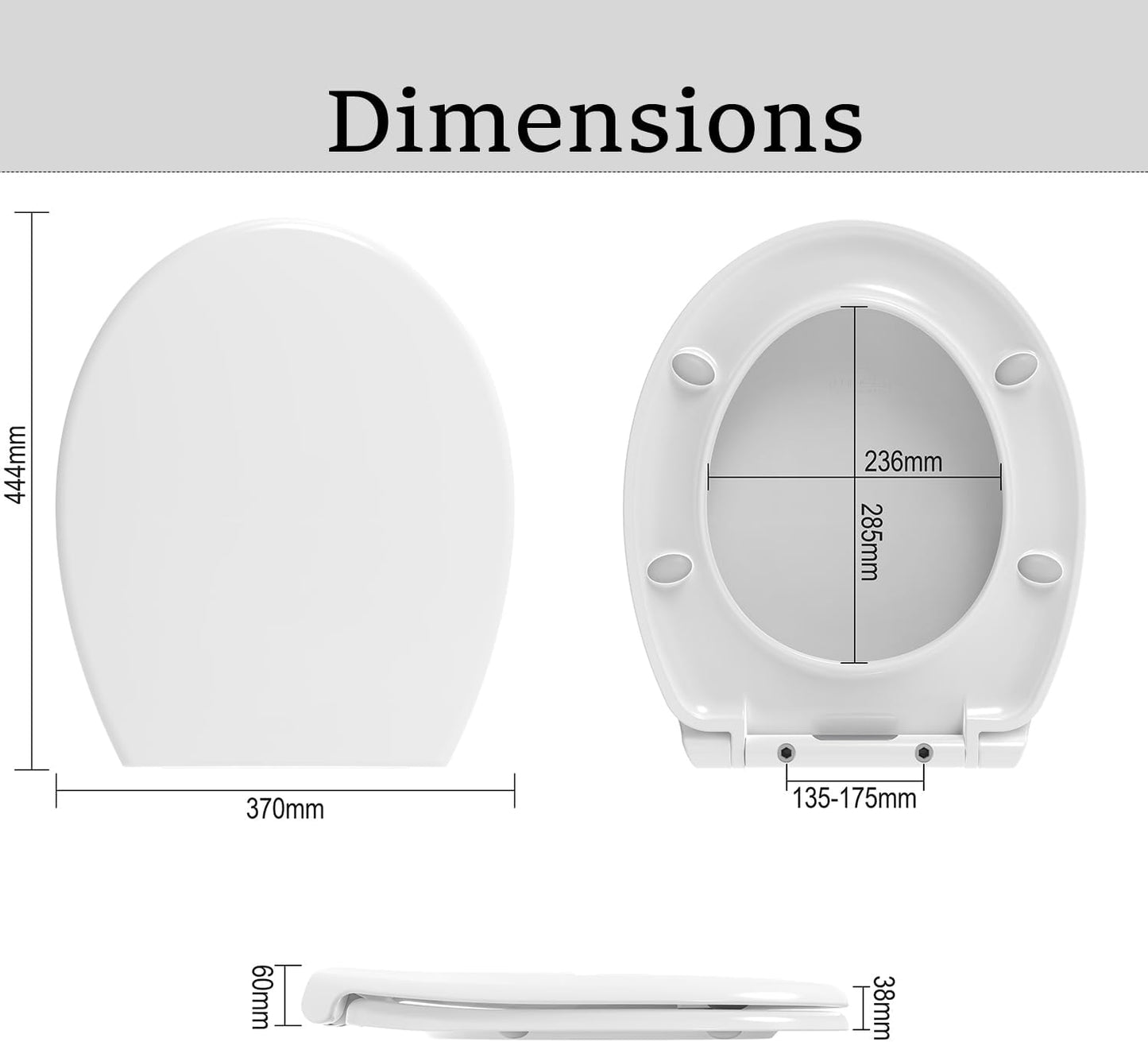 Oval Shape Toilet Seat Soft Close With Quick Release (Heavy Duty)