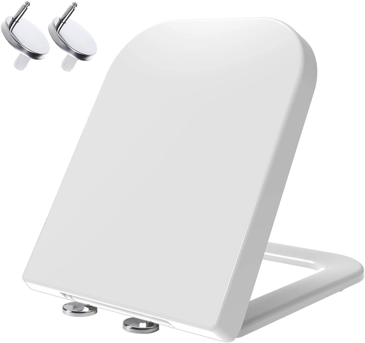 Square Shape Toilet Seat, Soft Close  white with Quick Release (UF)