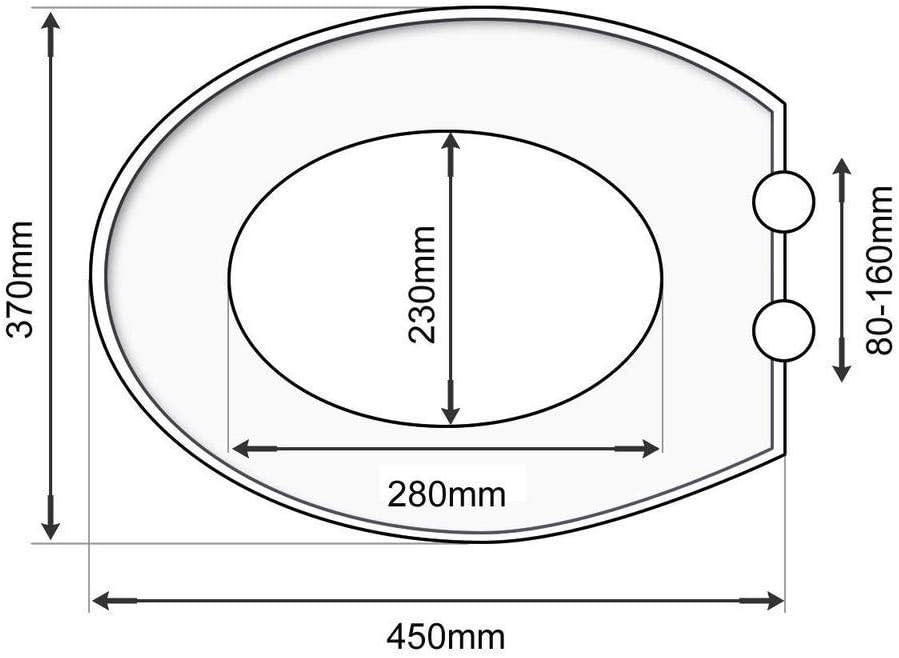 Oval Shape Toilet Seat Slow Soft Close With Top Fixing Hinges (UF)