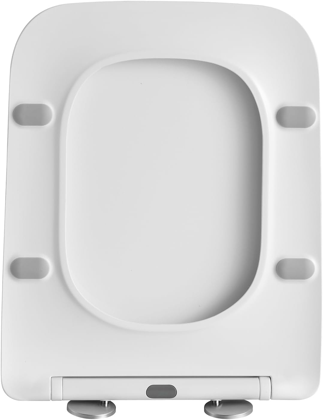 Soft Close Square Shape White Toilet Seat, One Button Quick Release Toilet Seats for Easy Cleaning, Easy Installation Slim Toilet Seat