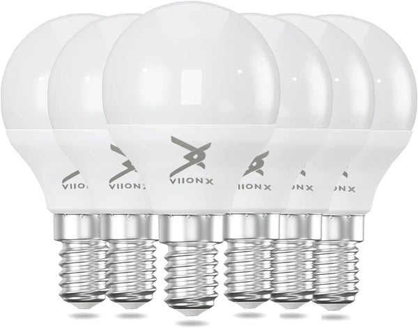 VIIONX E14 LED Light Bulb – Small Edison Screw SES Golf Bulbs, 4.5W, 470 Lumens, 40W Equivalent, Warm White 2700K, Energy-Saving Golf Light Bulbs, Non-Dimmable