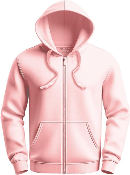 Mellor Design design Plain Zipper Hoodie Hooded Top Unisex Mens Ladies Hooded Sweatshirts