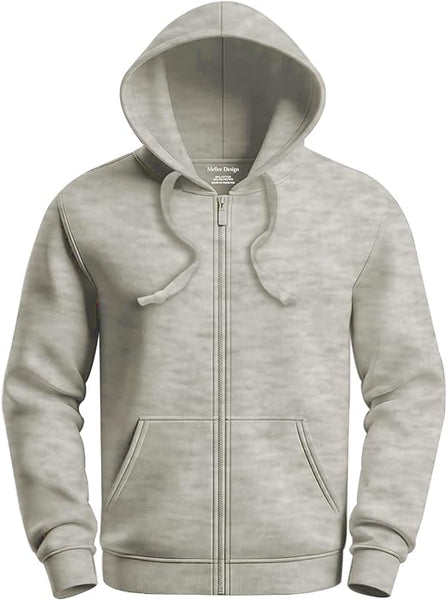 Mellor Design design Plain Zipper Hoodie Hooded Top Unisex Mens Ladies Hooded Sweatshirts