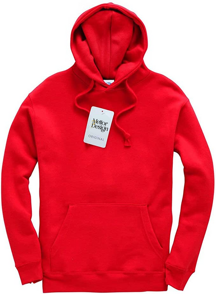 Mellor Design Plain Pullover Hoodie Hooded Top Unisex Mens Ladies Hooded Sweatshirts