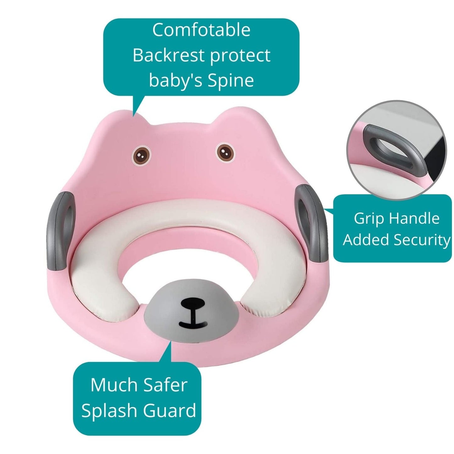 Toddler Toilet Seat - Potty Training Seat for Kids, Toilet Trainer Ring for Boys or Girls (Pink)