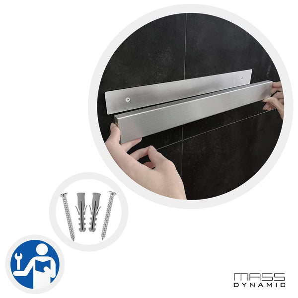 MASS DYNAMIC Magnetic Knife Holder for Wall,20-Inch Stainless Steel Storage Magnetic Knife Rack with Powerful Magnets, Multipurpose Kitchen Knives/Utensil/Tool Holder, Solid Wall Mounted Installation