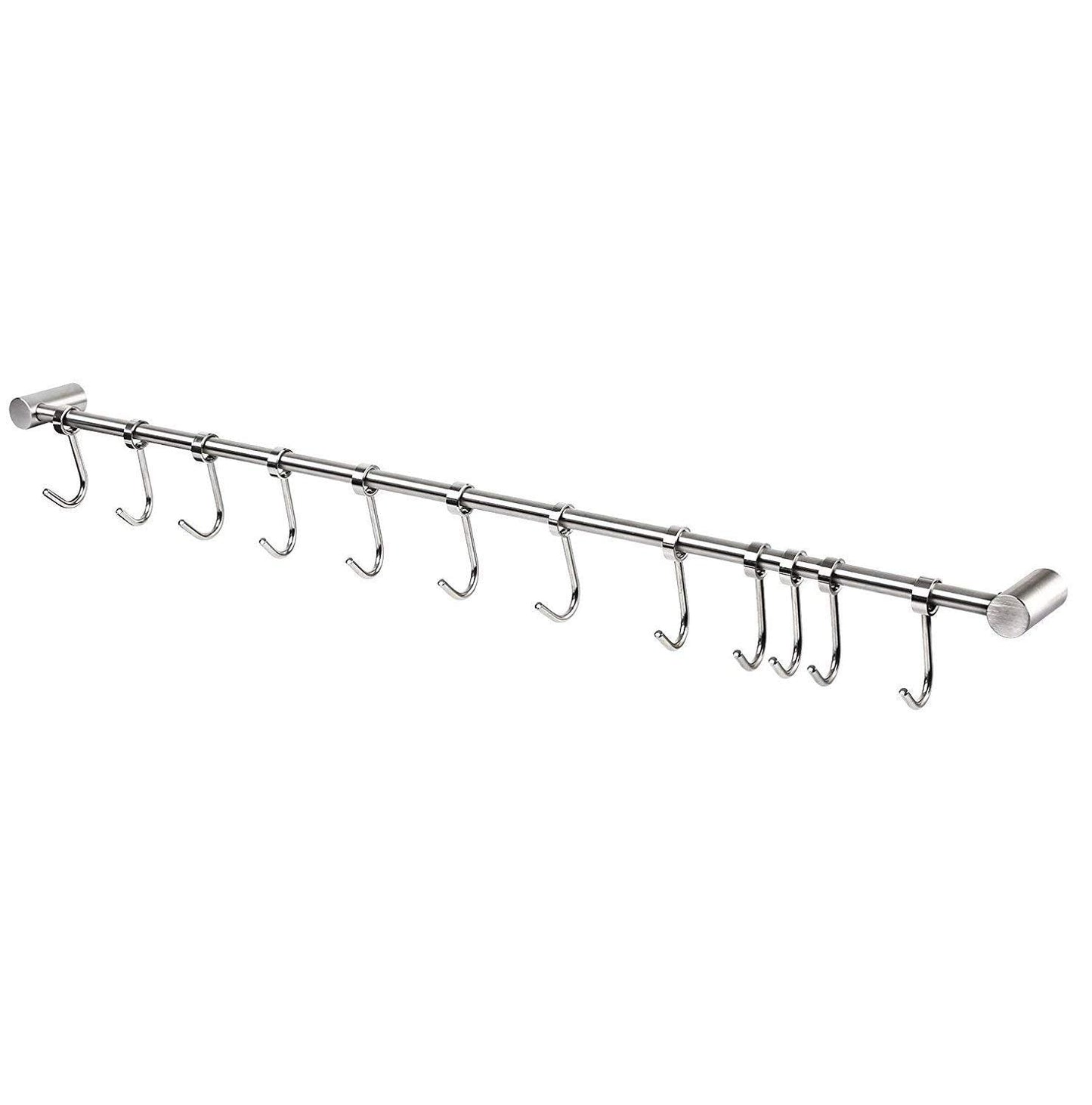 12 Stainless Steel Kitchen Hook Wall Mounted Utensils Hanging Rack