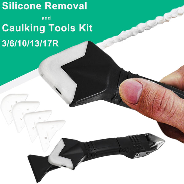 3 in 1 Caulking Tool Kit Silicone Sealant Remover Tool with Upgraded Steel Head