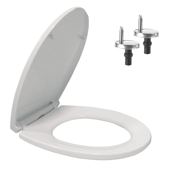 MASS DYNAMIC Soft Close Toilet Seat White | O Shape Toilet Seat | Loo Seat with Quick Release Button for Easy Cleaning | Top Fixing Toilet Seats with Adjustable Hinges