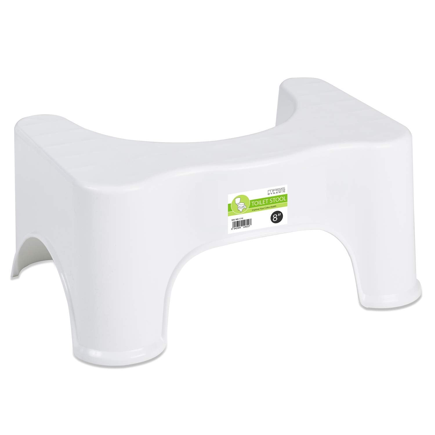 MASS DYNAMIC Squatting Step Toilet Stool, Non-Slip Bathroom Squat Aid and Footstep stool (8 Inch)