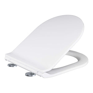 D-Shape (White) Toilet Seat with Soft Close & Quick Release Hinges, PP Material, Easy Installation by Mass Dynamic