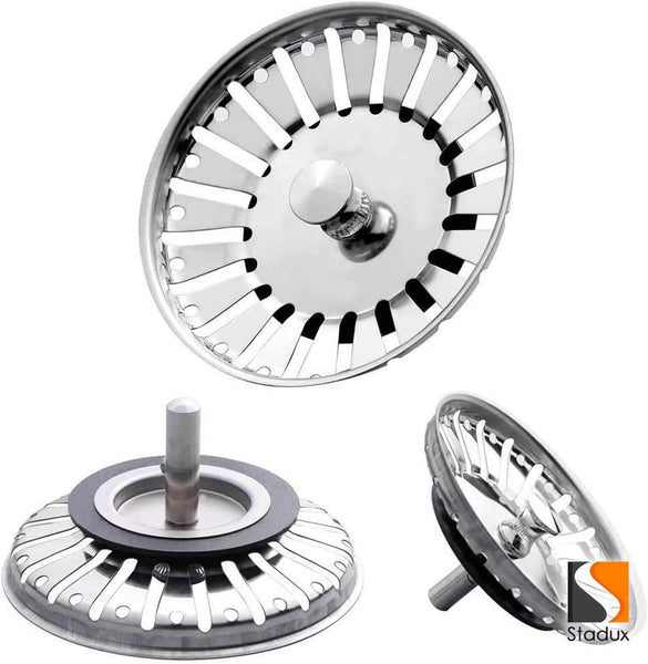 Kitchen Sink Strainer Plug, Dual Function Basket Strainer Diameter: 84mm