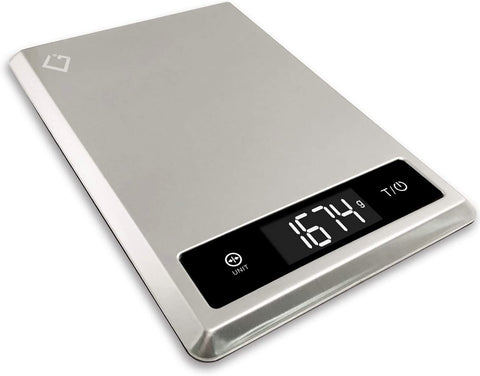 CGI Digital Food Weighing Kitchen Scale, Stainless Steel, Anti Thumb Impression Panel & Tare Function (Large Display)