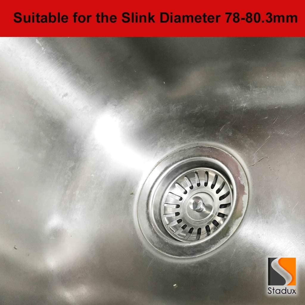Kitchen Sink Strainer Plug, Dual Function Basket Strainer, Diameter: 78mm