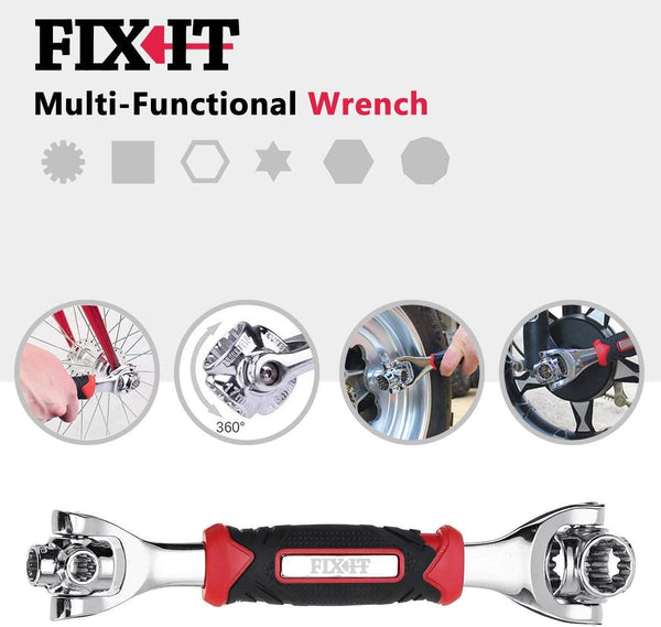 FIX-IT Gifts for Men Universal Socket Wrench: Multifunction Socket Wrenches Tool Mens Gifts for Dad Gifts for Men Who Have Everything, Birthday Gifts for Men Gadgets for Men, Christmas Gifts for Him