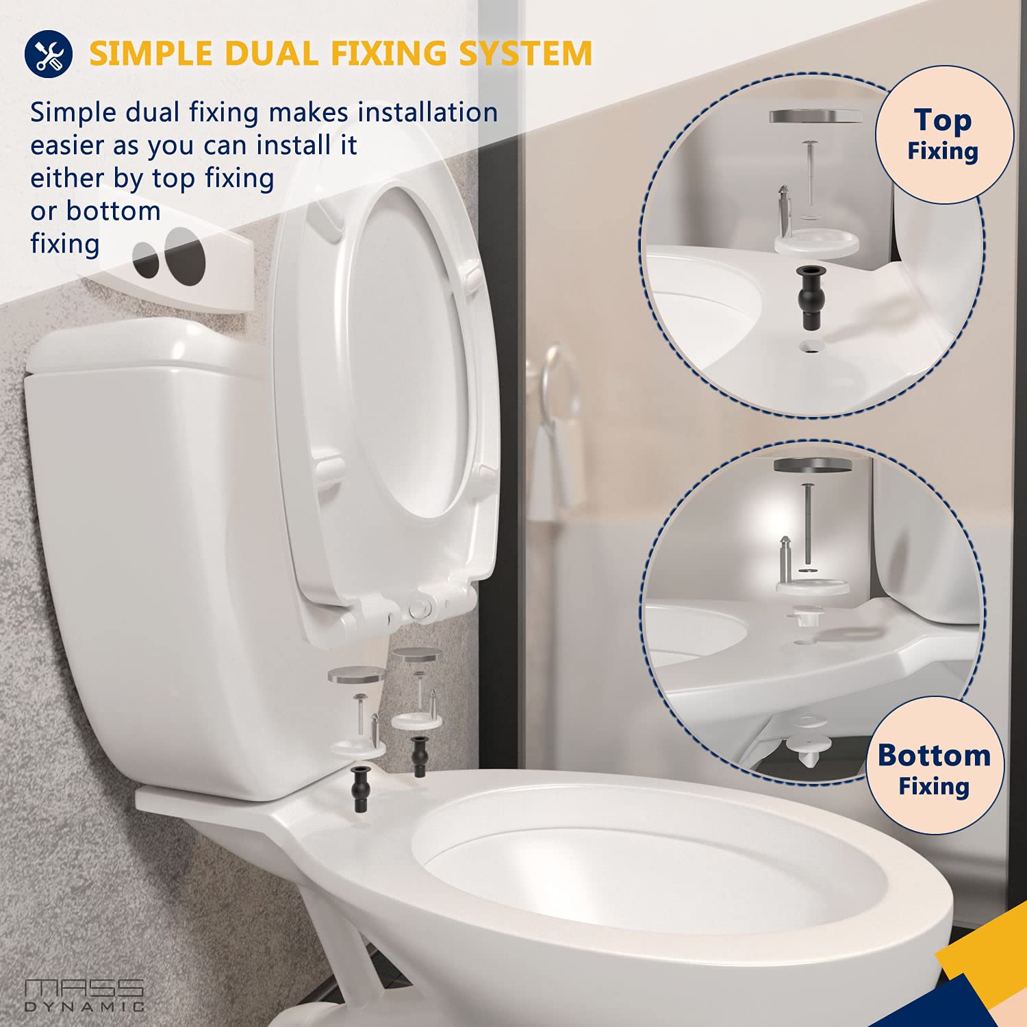 Top fixing toilet best sale seat