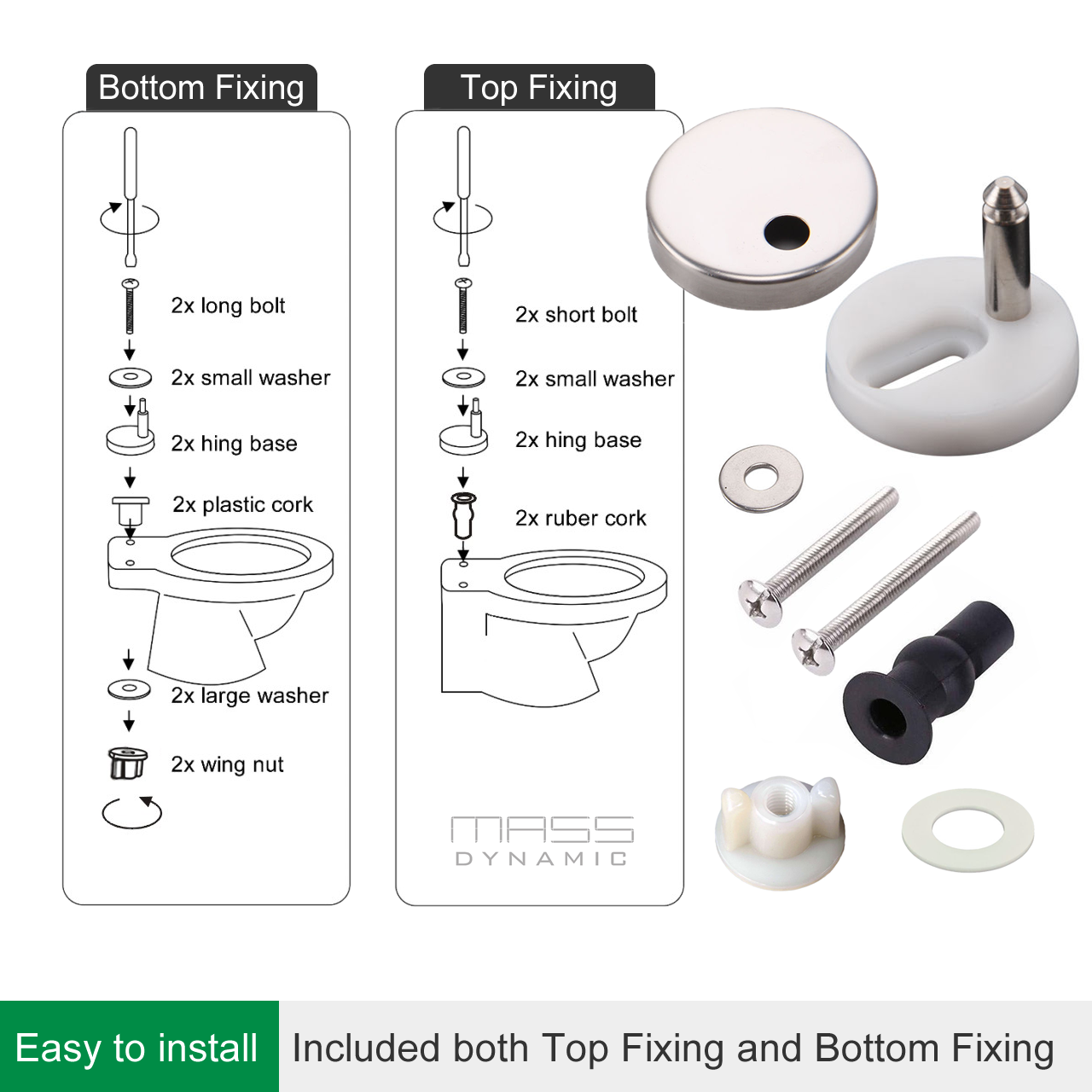 D-Shape Toilet Seat | Quick Release, Soft Close | White "UF" (Urea-Formaldehyde) Material