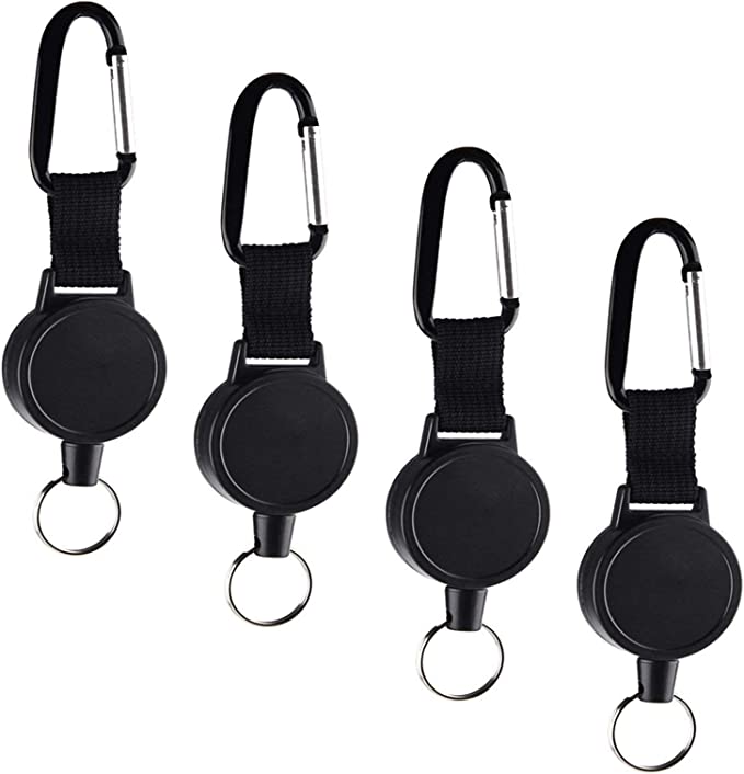 Extendable 4Pcs Key Chain Steel Wire 68cm Key Chain Key Ring Belt Heavy Duty UK