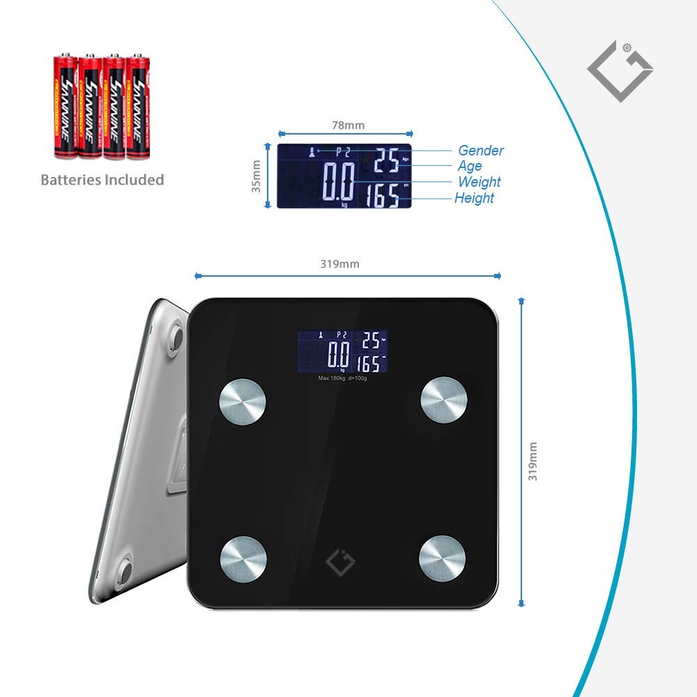 CGI Weighing Body Scale for Fitness Tracking with 17 Essential Health Measurements - Digital Body Fat Scale