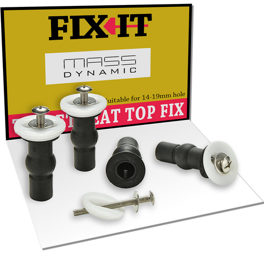 FIX-IT 4X PACK Toilet Seat Fixing Top Fix, Toilet Seat Hinges Expanding Rubber Top Well Nuts Screws