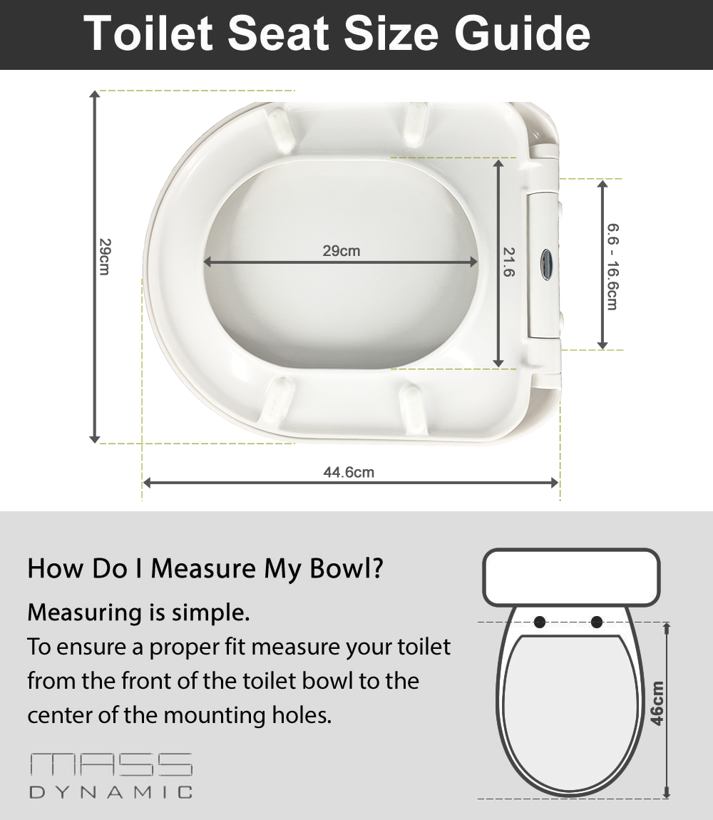 D-Shape Toilet Seat | Quick Release, Soft Close | White "UF" (Urea-Formaldehyde) Material