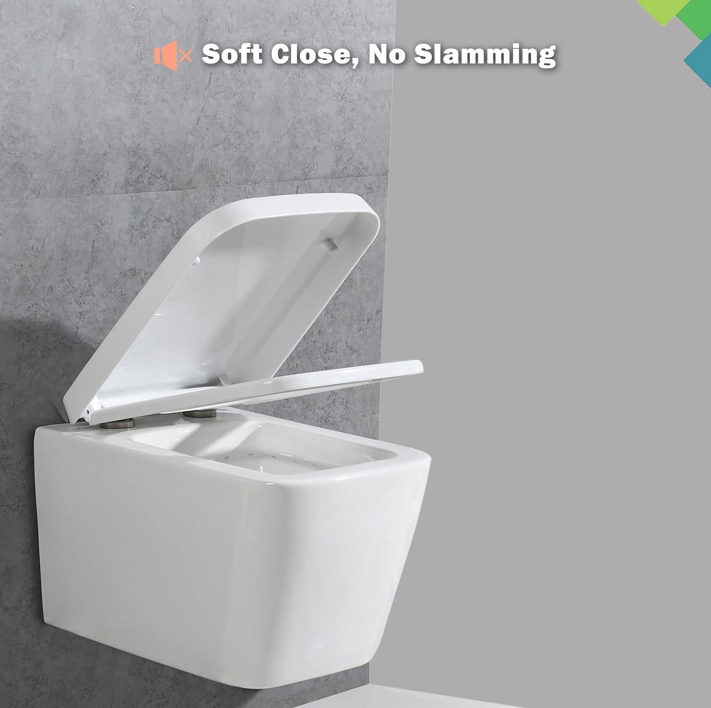 Square Shape Toilet Seat - Soft Close with Quick Release (PP)