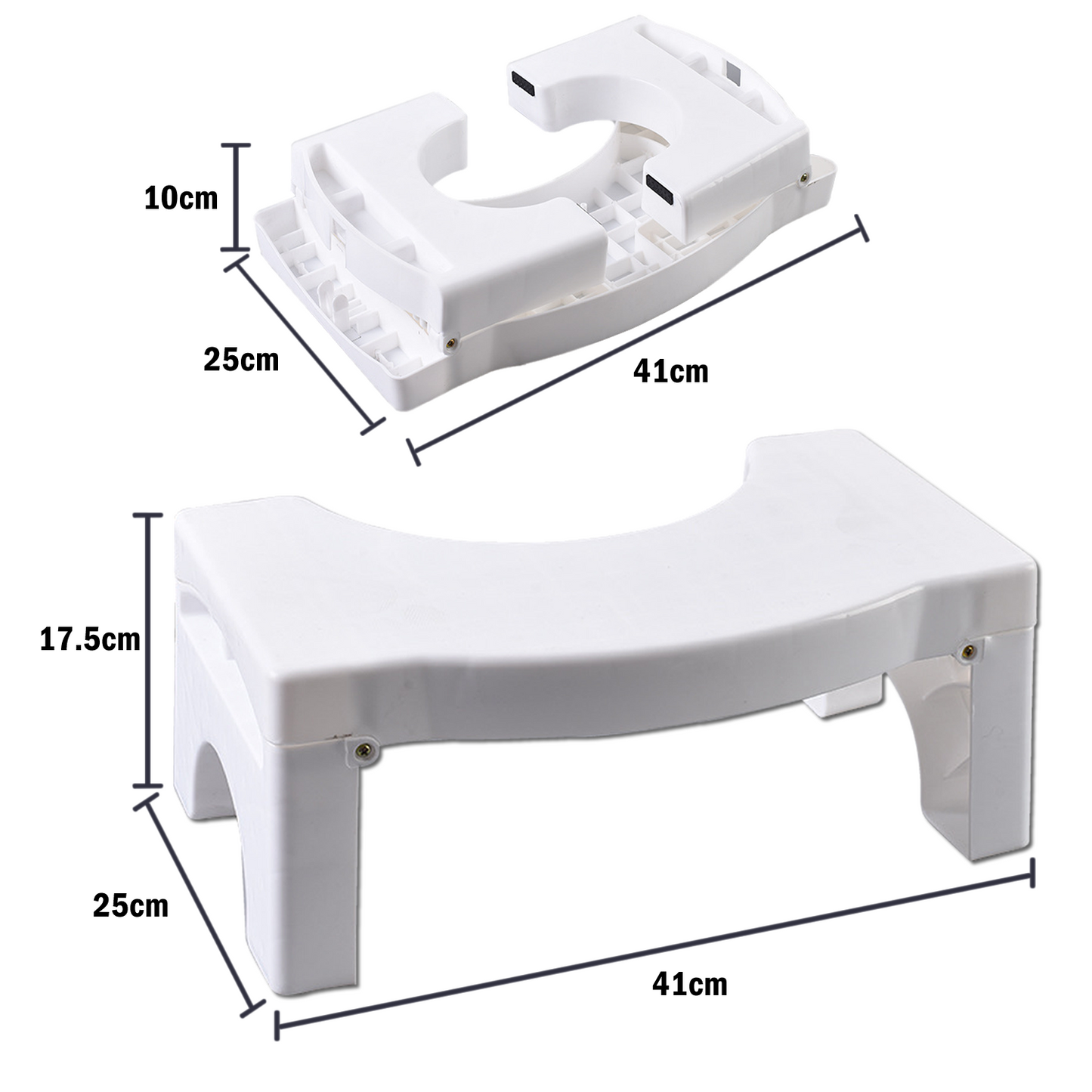 Squatting Folding Toilet Stool, Non-Slip Bathroom Squat Aid and Footstep stool (7 Inch / Foldable)