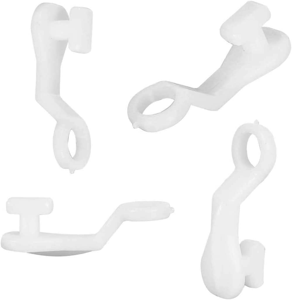 Curtain Hooks Plastic White For Door Curtain, Window Curtain, Shower Curtain, 50pcs