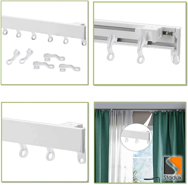 Curtain Hooks Plastic White For Door Curtain, Window Curtain, Shower Curtain, 50pcs