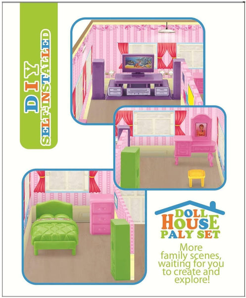 Kids Girls Doll House | Toy Play Set 124 Pcs with Sound and Light